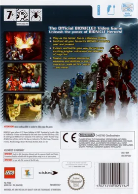 Bionicle Heroes box cover back